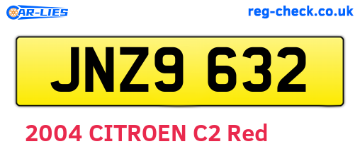 JNZ9632 are the vehicle registration plates.