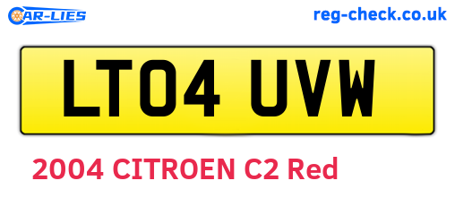 LT04UVW are the vehicle registration plates.