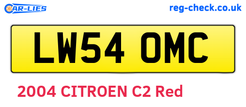 LW54OMC are the vehicle registration plates.