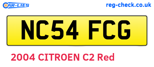 NC54FCG are the vehicle registration plates.