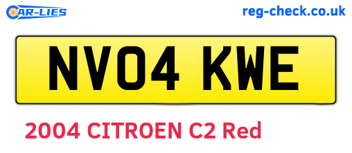 NV04KWE are the vehicle registration plates.