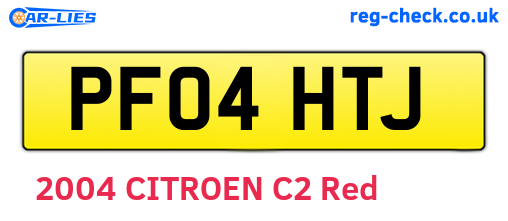PF04HTJ are the vehicle registration plates.