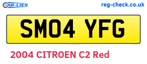 SM04YFG are the vehicle registration plates.