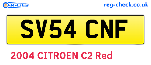 SV54CNF are the vehicle registration plates.