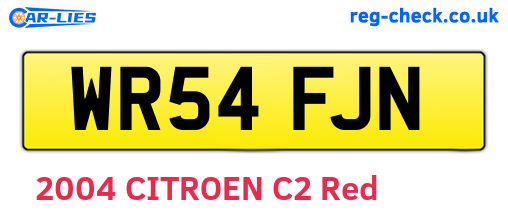 WR54FJN are the vehicle registration plates.