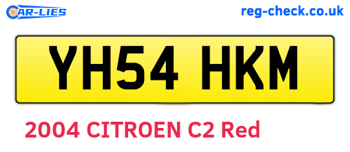 YH54HKM are the vehicle registration plates.