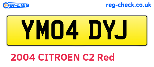 YM04DYJ are the vehicle registration plates.