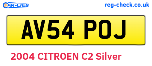 AV54POJ are the vehicle registration plates.