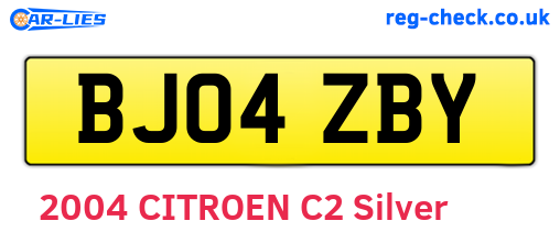 BJ04ZBY are the vehicle registration plates.