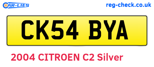 CK54BYA are the vehicle registration plates.