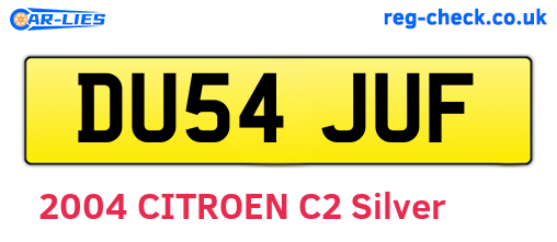 DU54JUF are the vehicle registration plates.