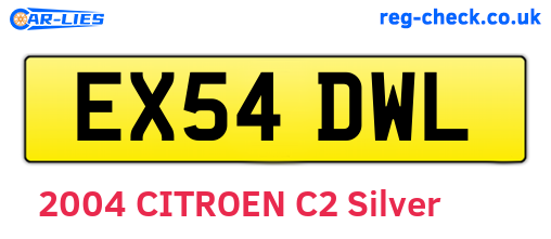 EX54DWL are the vehicle registration plates.