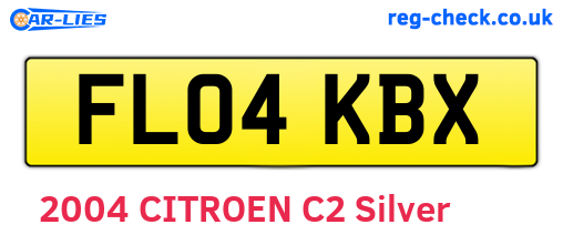 FL04KBX are the vehicle registration plates.