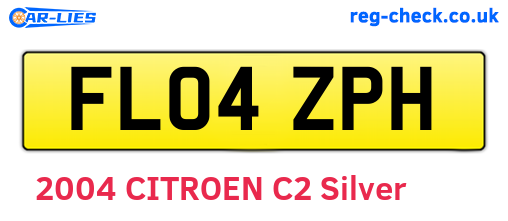 FL04ZPH are the vehicle registration plates.