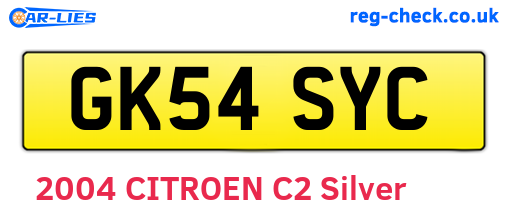 GK54SYC are the vehicle registration plates.