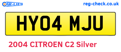 HY04MJU are the vehicle registration plates.