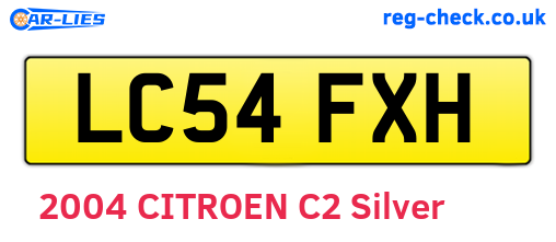 LC54FXH are the vehicle registration plates.