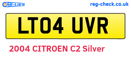 LT04UVR are the vehicle registration plates.