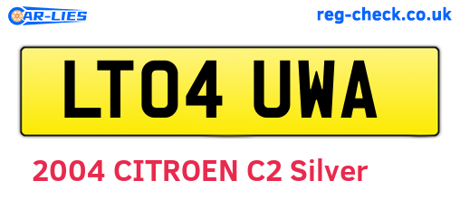 LT04UWA are the vehicle registration plates.