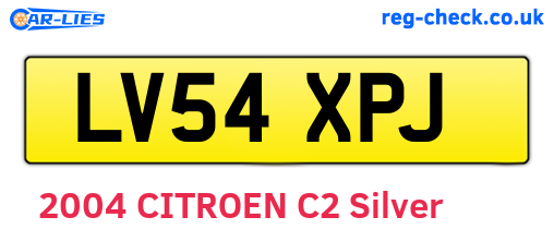 LV54XPJ are the vehicle registration plates.