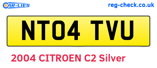 NT04TVU are the vehicle registration plates.