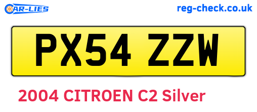 PX54ZZW are the vehicle registration plates.