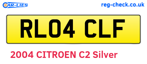 RL04CLF are the vehicle registration plates.
