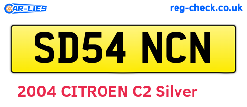 SD54NCN are the vehicle registration plates.