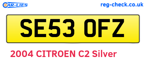 SE53OFZ are the vehicle registration plates.