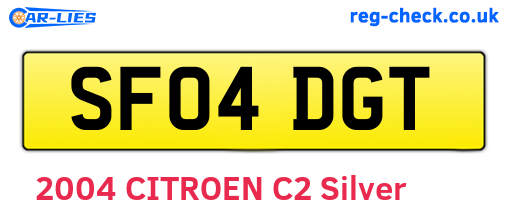 SF04DGT are the vehicle registration plates.