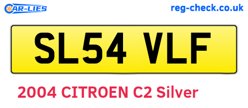 SL54VLF are the vehicle registration plates.