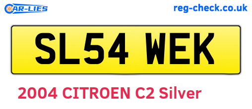 SL54WEK are the vehicle registration plates.