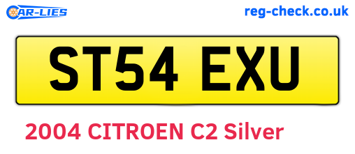 ST54EXU are the vehicle registration plates.