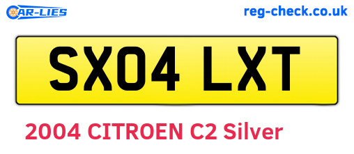 SX04LXT are the vehicle registration plates.