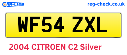 WF54ZXL are the vehicle registration plates.