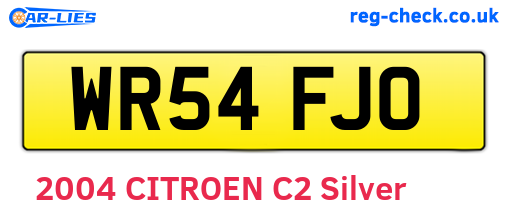 WR54FJO are the vehicle registration plates.