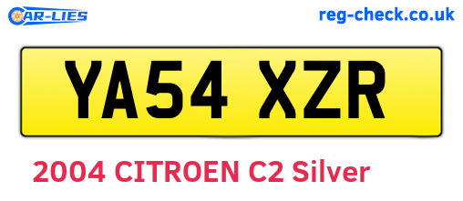 YA54XZR are the vehicle registration plates.