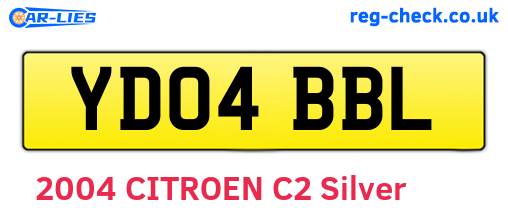 YD04BBL are the vehicle registration plates.
