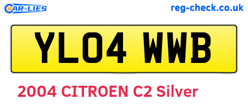 YL04WWB are the vehicle registration plates.