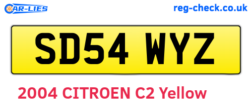 SD54WYZ are the vehicle registration plates.