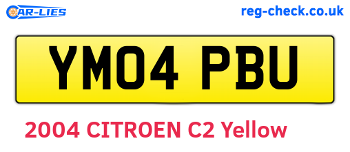 YM04PBU are the vehicle registration plates.