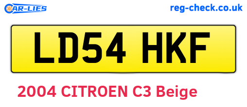 LD54HKF are the vehicle registration plates.