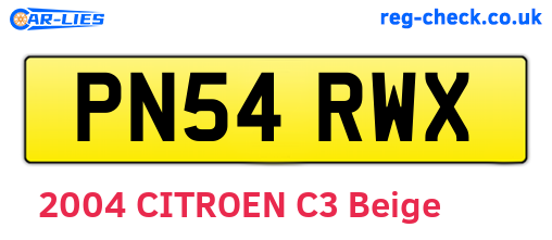 PN54RWX are the vehicle registration plates.