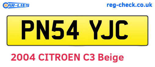 PN54YJC are the vehicle registration plates.
