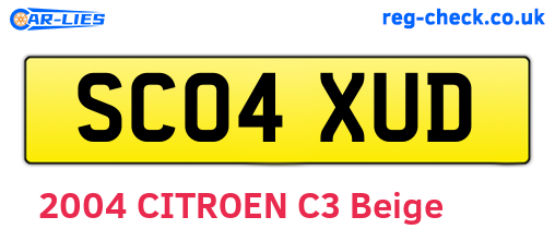 SC04XUD are the vehicle registration plates.