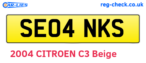 SE04NKS are the vehicle registration plates.