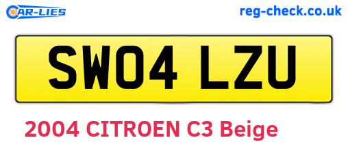 SW04LZU are the vehicle registration plates.