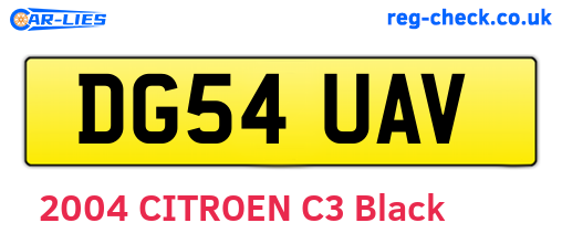 DG54UAV are the vehicle registration plates.