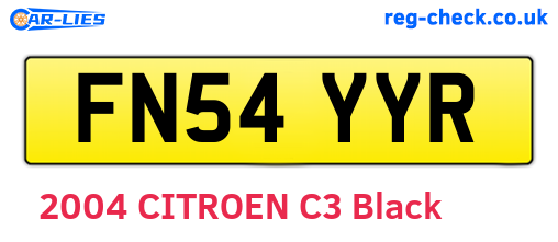 FN54YYR are the vehicle registration plates.