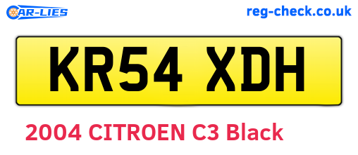 KR54XDH are the vehicle registration plates.